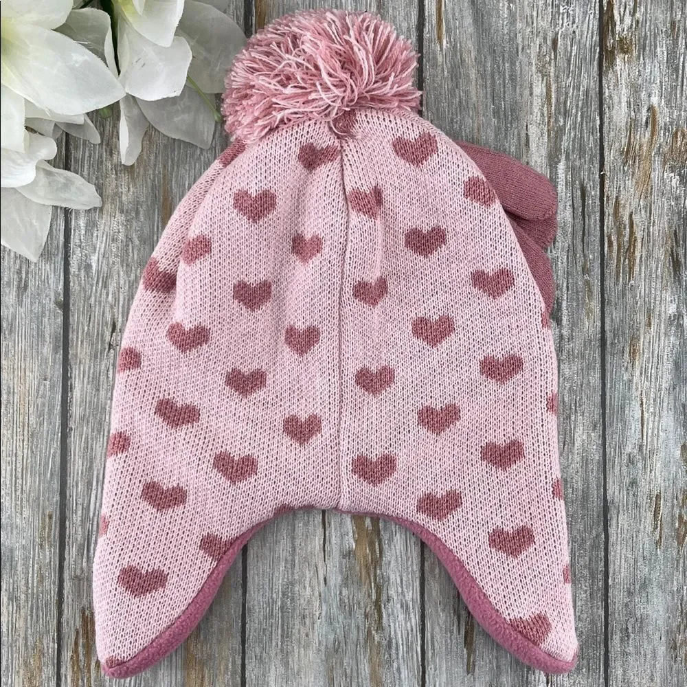 Baby Toddler Disney Princess Pink Beanie and Mittens Set